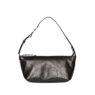 Fendi Vanity Pouch Small Crackled Black Leather Bag