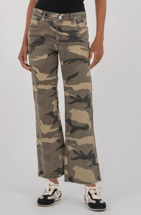 Kut from the Kloth Kelsey High Rise Ankle Flare Jeans In Olive