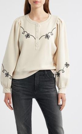 Rails Hanne Puff Shoulder Sweatshirt in Ecru at Nordstrom Rack, Size Xx-Large
