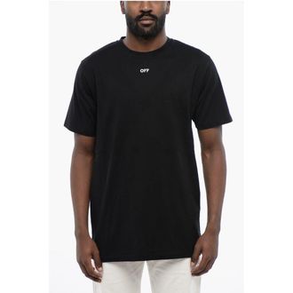 Off-white Black Cotton ARROW Crew-neck Mens T-shirt