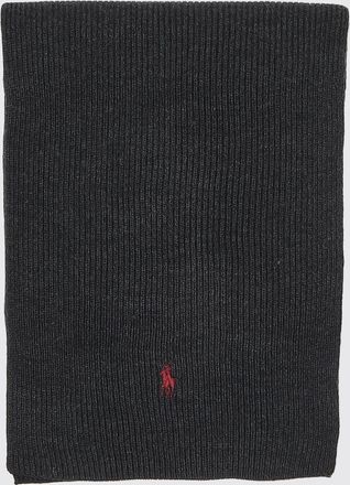 Polo Ralph Lauren Ribbed Pure Wool Scarf with Embroidered Pony Logo