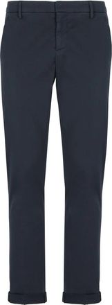 Dondup Blauwe katoenen broek met zakken - Heren - Chinos - Blauw - W30 - Katoen - Broeken