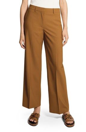Theory Stretch Wool Pants in Dark Cognac at Nordstrom, Size 10