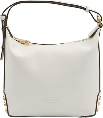 Tod's Tassen, Dames, Wit, ONE Size, Leer, Studded Mini Schoudertas