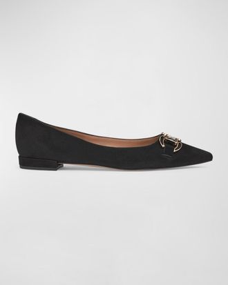 L.k. Bennett Natalya Suede Bit Ballerina Flats