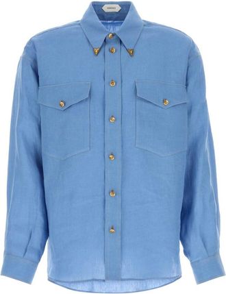 Versace Light Blue Relaxed Shirt