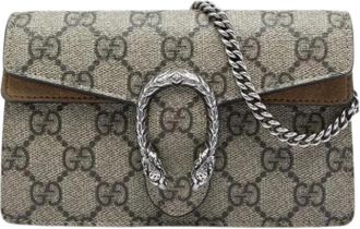 Gucci Pre-owned Vintage Suede Crossbody Bag - Dames - Vintage Schoudertas - Beige - ONE Size - Leer - Vintage