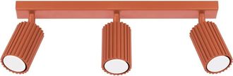 Wonderlamp L&aacute;mpara de techo con 3 focos en relieve rojo orientables