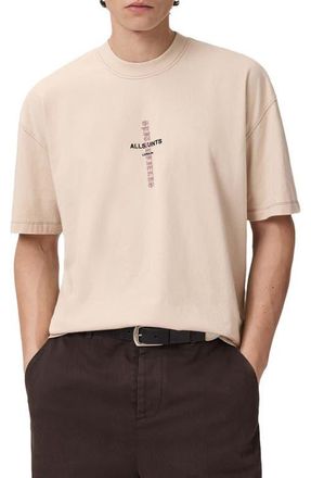 AllSaints Knox Embroidered Graphic T-Shirt in Phantom White at Nordstrom, Size Xx-Large