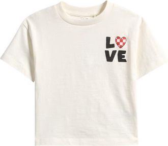Next Kids Love Cotton Graphic T-Shirt in White at Nordstrom, Size 12-18M