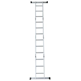 Songmics Escalera multiusos de 326 cm de aluminio de color plata
