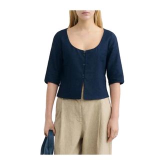 Thinking Mu Dames, Blouses & Shirts, Blauw, Maat: M