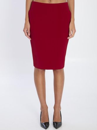 Saint Laurent Pencil Skirt In Red