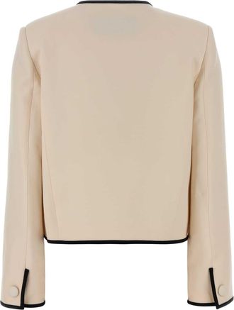 Valentino Garavani Womens Cream Wool Blend Jacket Vaniglianero Giacche E Gilet