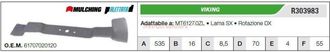 Viking Cuchilla Para Tractores De C&eacute;sped Mt6127.0zl R303983