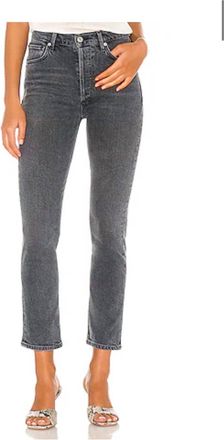 Citizens Of Humanity Charlotte High Rise Straight Trousers In Whisper
