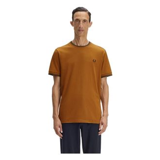 Fred Perry Hombre, Camisetas, Marr&oacute;n, Talla: M