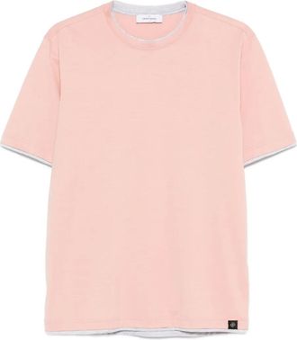 Gran Sasso T-shirt in cotone con design a strati - Rosa