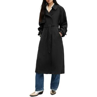 AllSaints Kikki Trench Coat in Black at Nordstrom Rack, Size Large