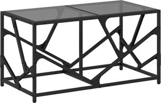 vidaXL Vidaxl - Mesa de centro acero superficie de vidrio negra 78,5x40x41cm
