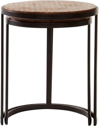 Premier Housewares Interiors By Premier Sturdy Chevron Side Tables, Durable Side Table By Couch For Livingroom, Versatile Small Table For Outdoor