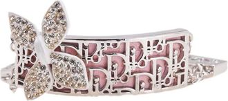 Dior 2000-2025 Diorissimo Girly Logo ID emaille armband met palladium omhuld en met kristallen - Zilver