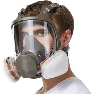 OEM M&aacute;scara Facial Completa Reutilizable, Respirador Completo, M&aacute;scara Antig&aacute;s A Prueba De Polvo, Filtros Dobles Reemplazables Para Pintura, Pulverizaci&oacute;n