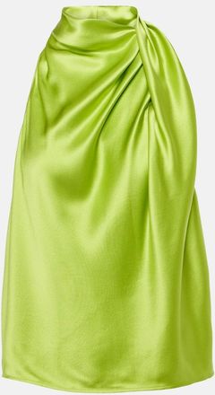 The Sei Draped high-neck silk satin top
