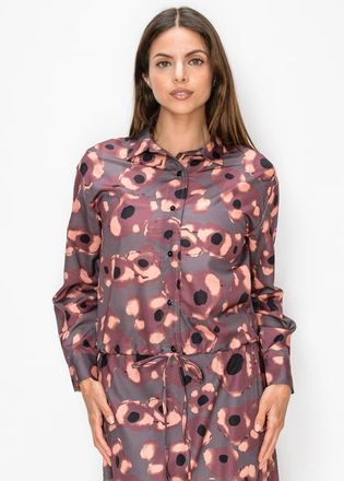 YAL New York Poppy Print Drawstring Blouse