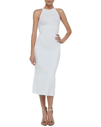 L'agence Lagence Kimi Pleat Hem Knit Dress