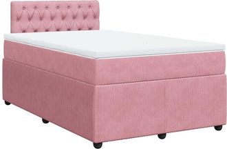 vidaXL Vidaxl - Cama Box Spring Con Colch&oacute;n Terciopelo Rosa 120x200 Cm