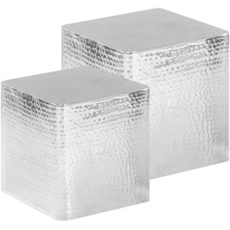 vidaXL Coffee Tables 2 pcs Silver Aluminium vidaXL
