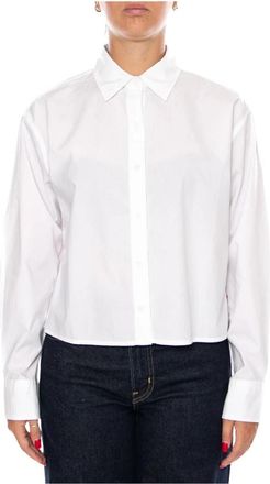 Levi's Harlie Cropped Button Down Shirt - Dames - Overhemden - Wit - M - Katoen - Overhemden