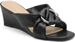 Adrienne Vittadini Arland Wedge Slide Sandal in Black Mesh at Nordstrom Rack, Size 8.5