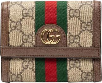 Gucci Pre-owned Wallets, female, Beige, Size: ONE SIZE Pre-owned Ophidia Wallet