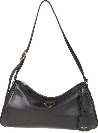 Prada Sacca Schoudertas - Dames - Schoudertassen - Zwart - ONE Size - Leer - Tassen