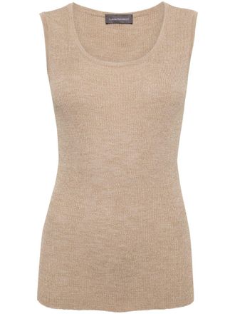 Lorena Antoniazzi sleeveless ribbed-knit top - Gold