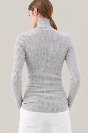 Brunello Cucinelli Ribbed Wool-Silk Sweater - Gray