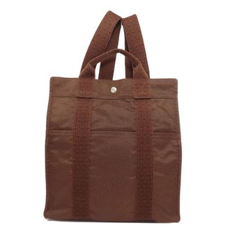 Herm&egrave;s Brown Canvas Backpack (Pre-Owned)