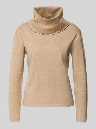 Betty Barclay Rollkragenpullover aus Viskose-Mix mit grafischem Muster in Beige, Gr&ouml;&szlig;e 36