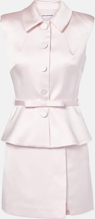 Self Portrait Peplum satin minidress