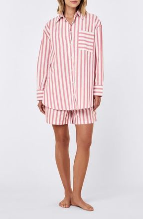 Papinelle Sleepwear Stripe Short Pajamas in Raspberry at Nordstrom, Size X-Small