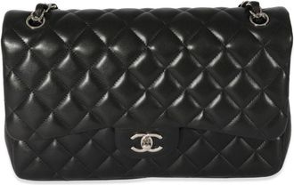 Chanel 2018 Jumbo Double Flap shoulder bag - women - Lambskin - One Size - Black