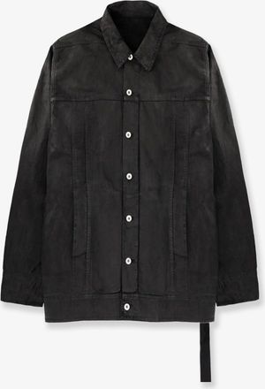 Rick Owens Waxed black denim jacket - DRKSHDW - gender_Man