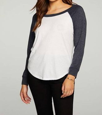 Chaser Triblend Jersey Baseball Tee In White