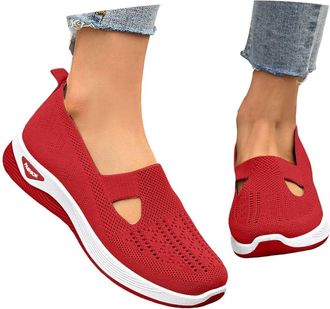 Generic Ladies Trainers Sneakers Wide Fit Shoes Womens Slip-Ins Orthopedic Walking Shoes for Women Woven Orthopedic Breathable Soft Sneaker Non-Slip Arch Supp