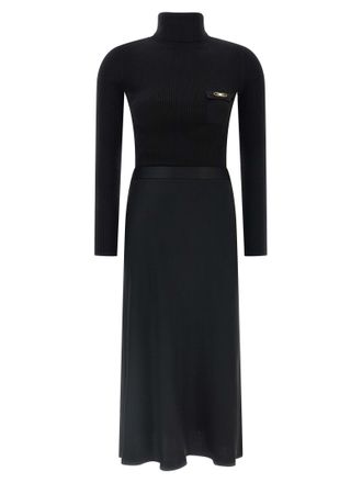Elisabetta Franchi Black Lycra Midi Womens Dress