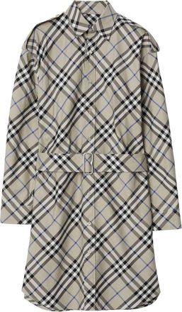 Burberry Vintage Check-print cotton shirt dress - women - Cotton/Mother of Pearl - 10 - Neutrals
