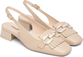 Nero Giardini Kiltie Fringe Slingback Pump in Latte at Nordstrom, Size 11Us