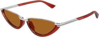 Bottega Veneta Metal Frames 46S Zonnebril - Dames - Zonnebrillen - Grijs - ONE Size - Nylon - Accessoires